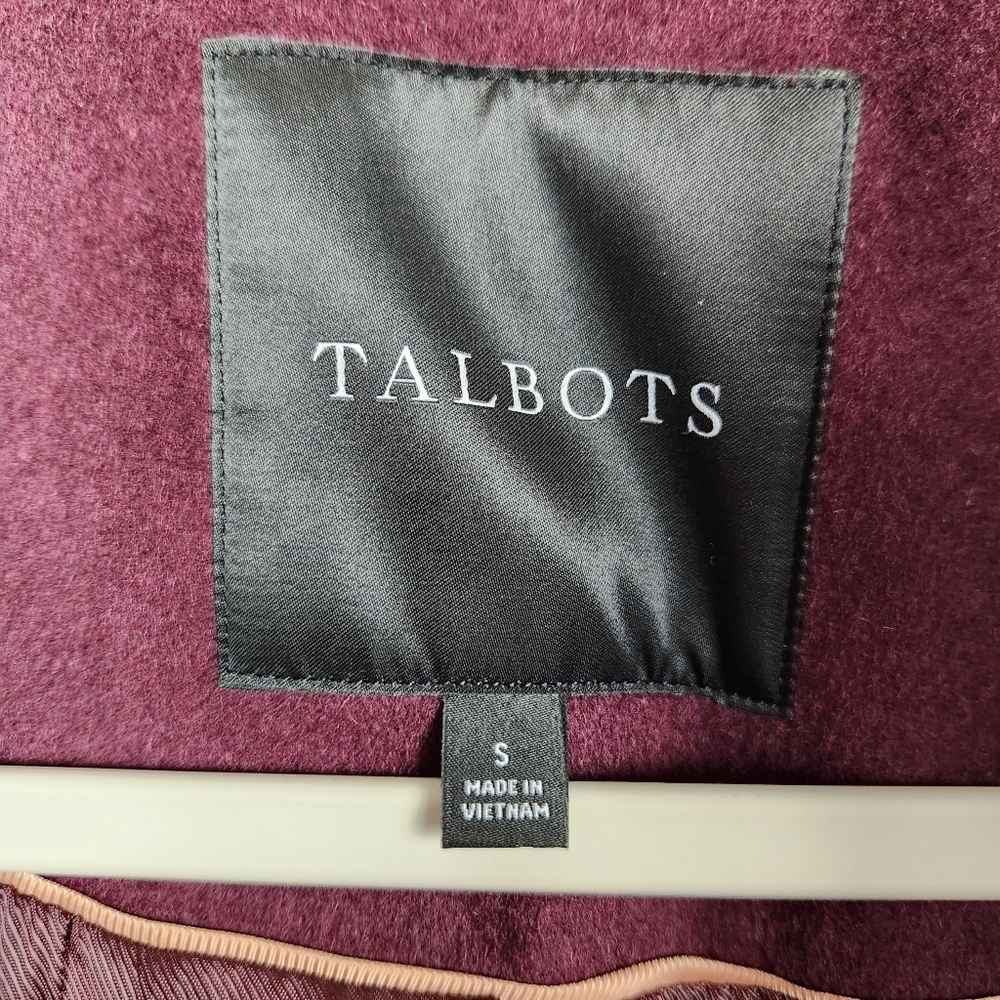Talbots Double Breasted Wool Blend Car Coat Plum Wine Purple Gala Womens Size S - Picture 12 of 14